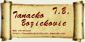 Tanacko Božičković vizit kartica